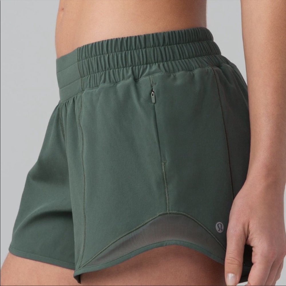 Green Hotty Hot Lululemon Mesh Pocket Shorts